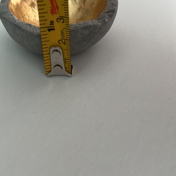 Creative Co-Op DA5827-1 Grey Cement Bowl with Gold Leaf Interior - Picture 8 of 10